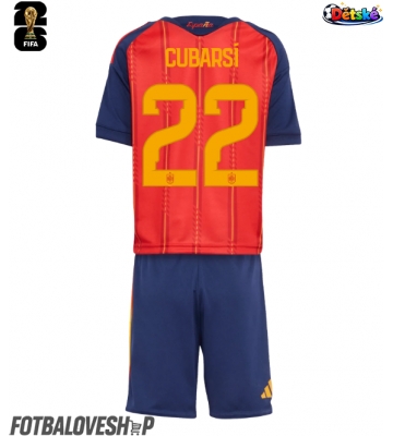 Španělsko Pau Cubarsi #22 Dětské Domácí Dres MS 2026 Krátký Rukáv (+ trenýrky)